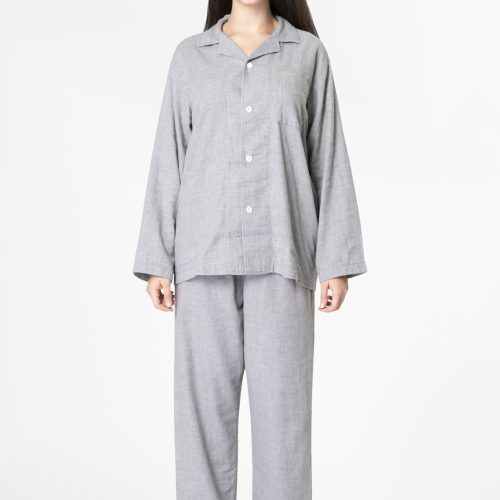 woman-gray-pajamas-comfy-sleepwear-apparel-full-body